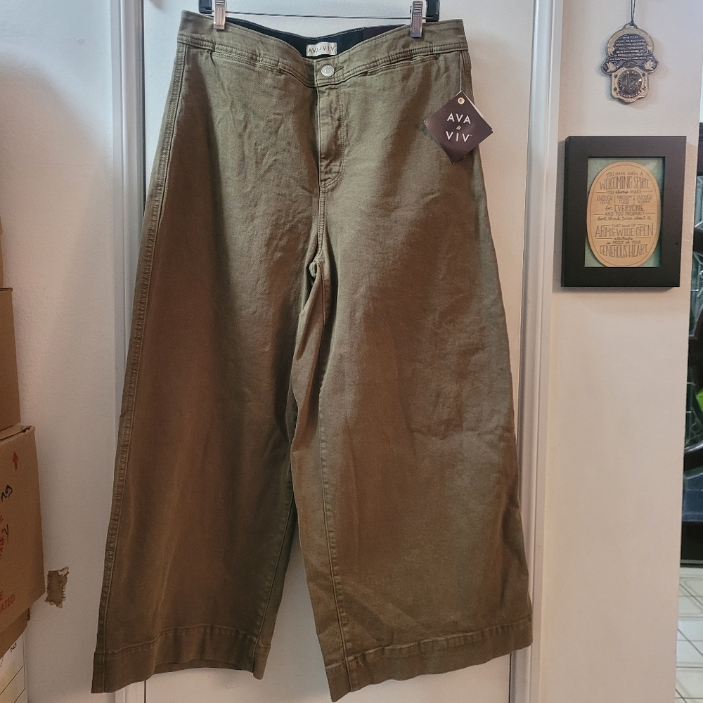 AVA & VIV Flared Stretch Denim Pants